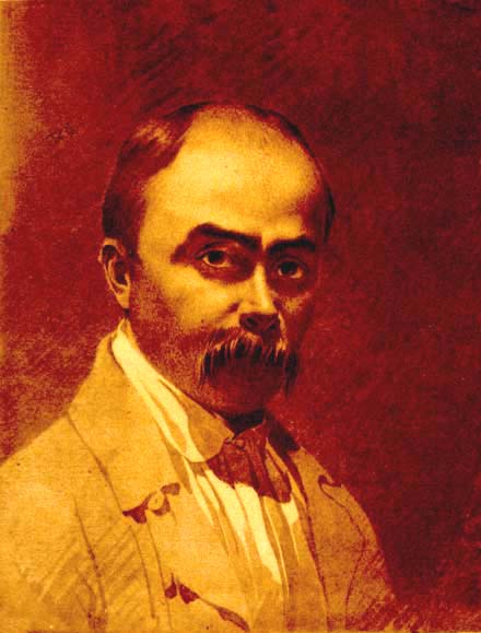 Автопортрет, подарований Я.Г.Кухаренкові. 1853-1854. Папір, сепія.