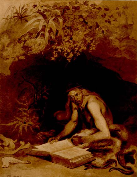 Робінзон Крузо. 1856. Папір, сепія.